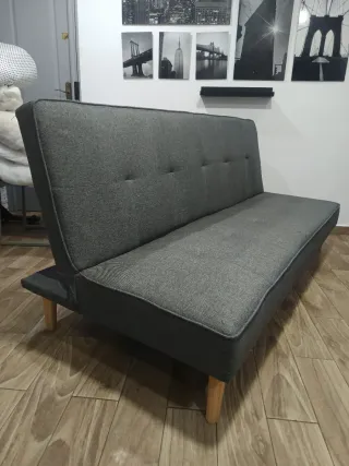 Sofá Cama Gris Tela