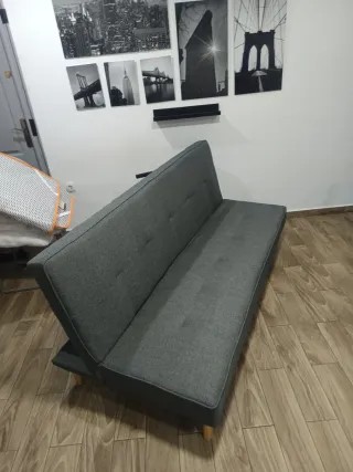 Sofá Cama Gris Tela