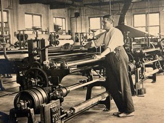 Fotografía antigua fábrica textil