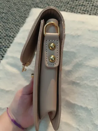 Bolso bandolera beige y blanco