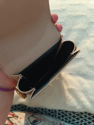 Bolso bandolera beige y blanco