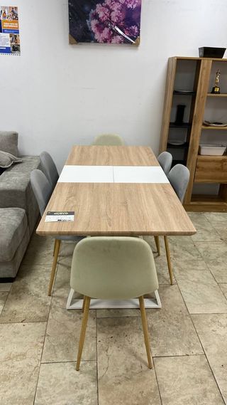 Tavolo da Pranzo Stile Legno + 6 Sedie NUOVO
