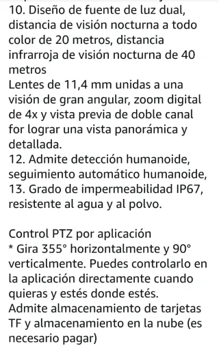 Cámara Visión Nocturna ip67 para exterior .