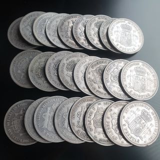 Lote 25 monedas 5 Pesetas 1870-1912