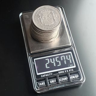 Lote 25 monedas 5 Pesetas 1870-1912