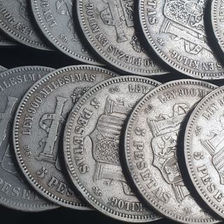 Lote 25 monedas 5 Pesetas 1870-1912
