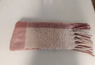 Bufanda gruesa invierno cuadros rosa beige