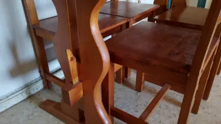 Mesa comedor y 4 sillas madera