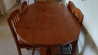 Mesa comedor y 4 sillas madera