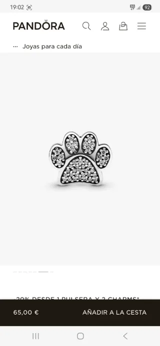 Charm Pandora Huella de Perro