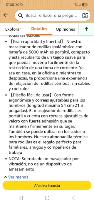 Masajeador de rodillas Ellinsong nuevo precintado