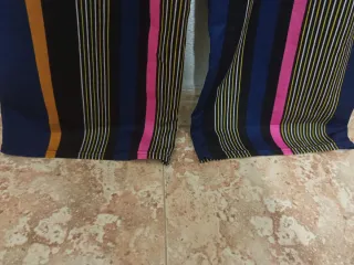 Pantalón palazzo ancho a rayas multicolor