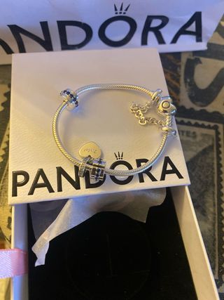 Pulsera Pandora Corazón y Abalorios