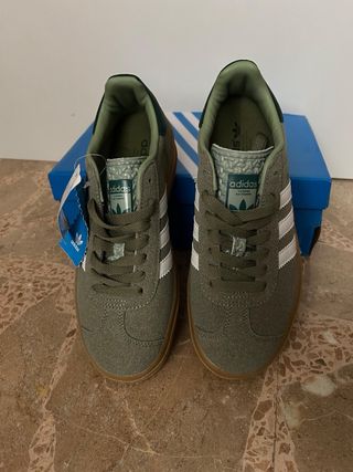 Adidas Gazelle Verde/Marrón Plataforma