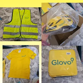 Maleta,camiseta,casco y chaleco reflectante