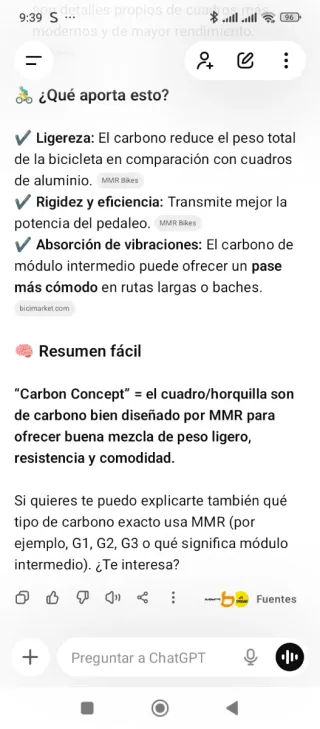 Bicicleta de montaña MMR Rakish Carbón Concept.