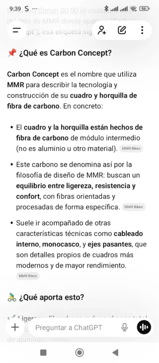 Bicicleta de montaña MMR Rakish Carbón Concept.