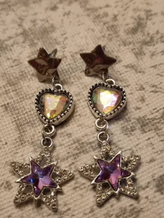 Orecchini pendenti stella e cuore