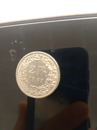Moneda Antigua 2 Francos Suizos 1969