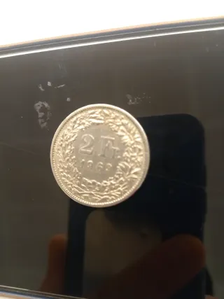 Moneda Antigua 2 Francos Suizos 1969