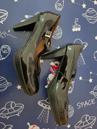 Zapatos Charol Tacón Talla 40