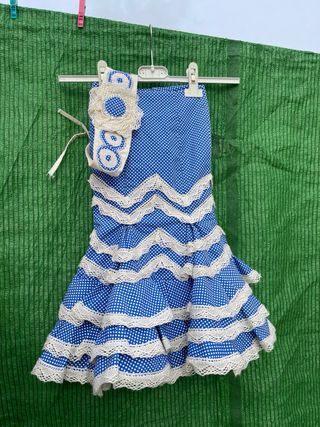 Falda de flamenca niña 2-3 años con fajín