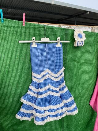 Falda de flamenca niña 2-3 años con fajín