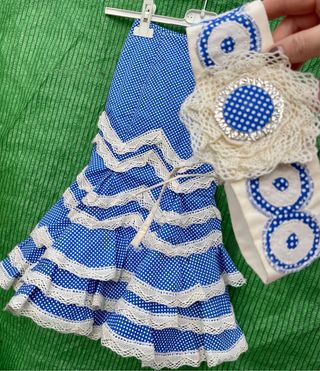 Falda de flamenca niña 2-3 años con fajín