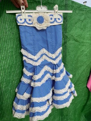 Falda de flamenca niña 2-3 años con fajín