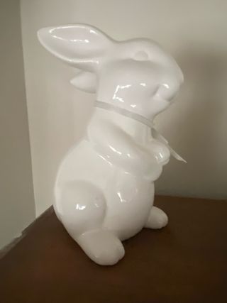 Figura Conejo Blanco Decorativa