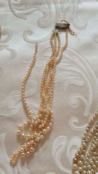 Lotto collane perle anni 30-50 da restaurare