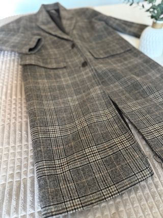 Abrigo cuadros oversize Zara vintage