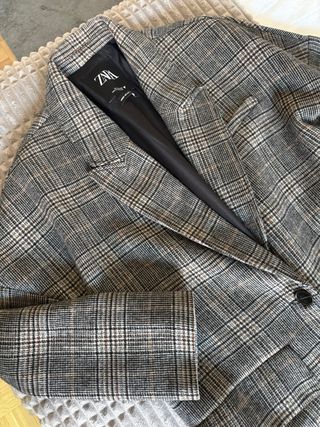 Abrigo cuadros oversize Zara vintage