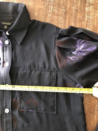 Camisa Massimo Dutti estampada negra T42
