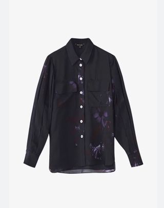 Camisa Massimo Dutti estampada negra T42