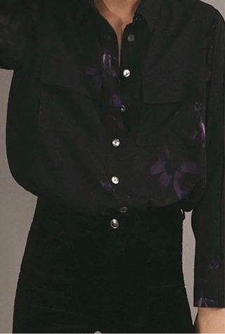 Camisa Massimo Dutti estampada negra T42