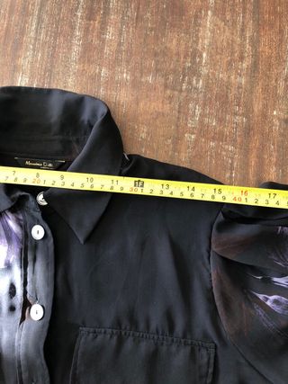 Camisa Massimo Dutti estampada negra T42