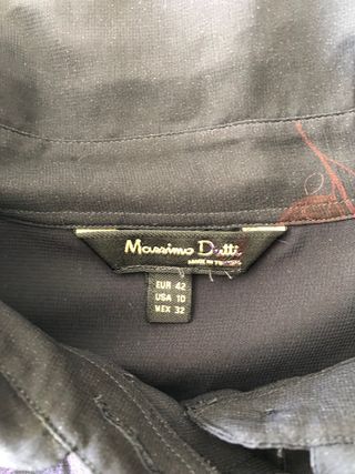 Camisa Massimo Dutti estampada negra T42