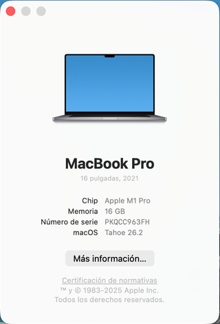 MacBook Pro M1 (2021) | 16 GB RAM | 1 TB SSD