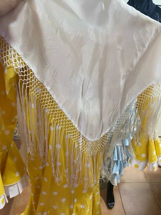 Traje Flamenca Niña Amarillo Lunares