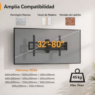 Soporte TV Brazo Largo 70cm - extensible 80”