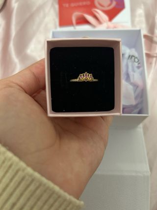Anillo Pandora Princesa Corona Oro Rosa