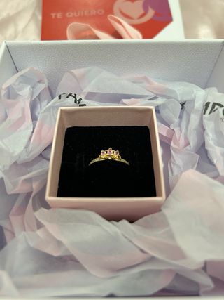 Anillo Pandora Princesa Corona Oro Rosa