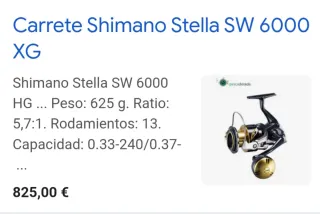 Carrete Shimano Stella SW 6000 XG