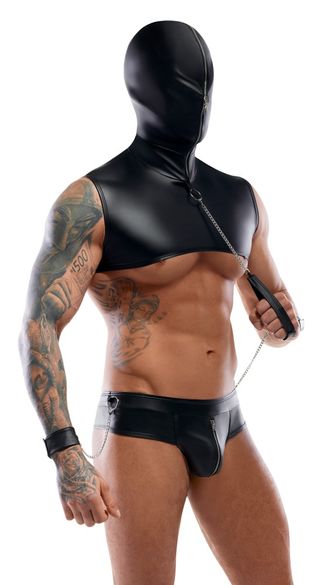 Set Bondage Uomo Top Perizoma Nero