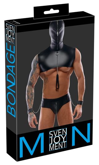 Set Bondage Uomo Top Perizoma Nero