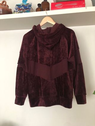 Oysho Sudadera Oversize Borgoña Talla S