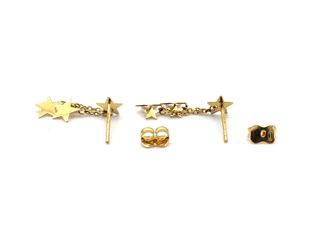 E1795879-64 Pendientes Oro 18k Estrellas Colgantes