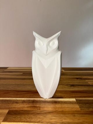 Geometric Owl Statue - Minimalist Bird Decor - Mod
