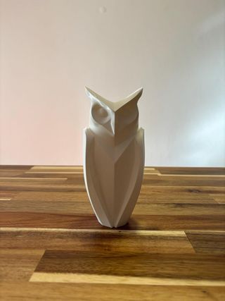 Geometric Owl Statue - Minimalist Bird Decor - Mod